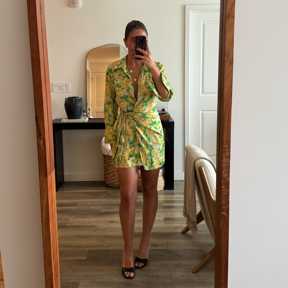 Zara Printed Wrap Mini Dress Size Small